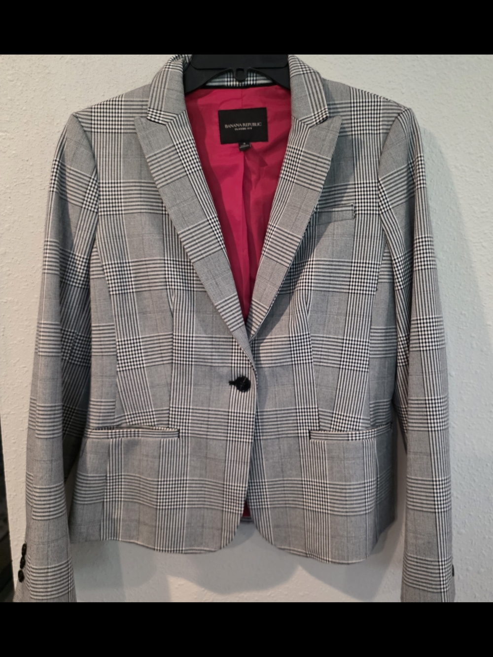 Banana Republic Grey Glen Plaid Blazer
